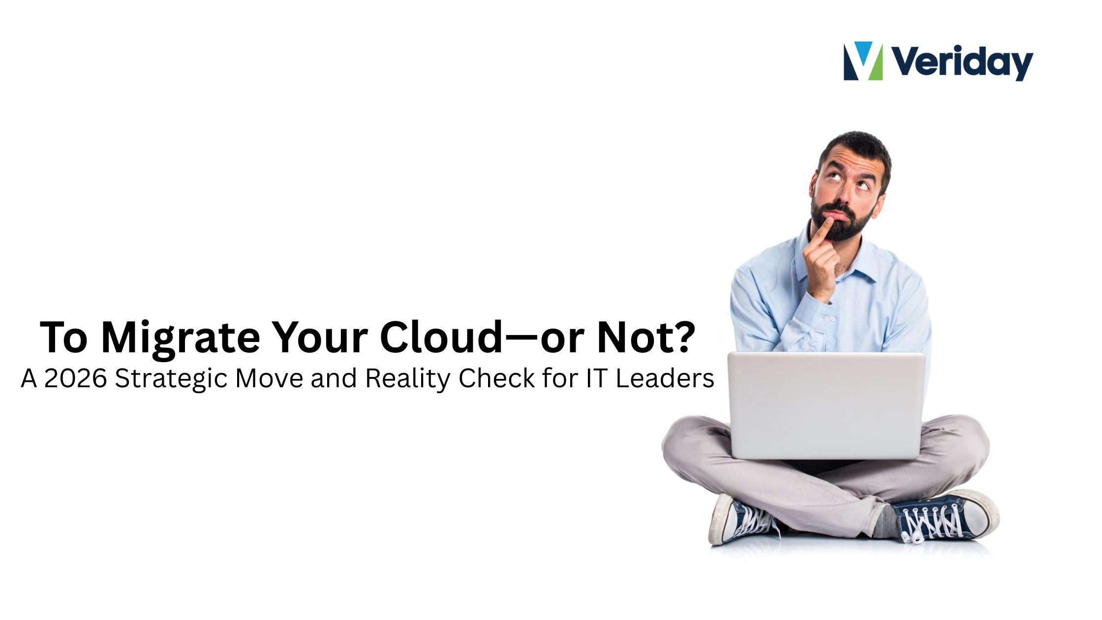 IT leaders evaluating cloud migration options in 2026, reviewing strategy, risks, costs, and cloud-readiness factors in a modern enterprise boardroom setting.